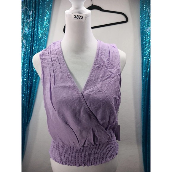 NWT Six Fifty Sleeveless Pastel Lavender Top Size Small Elastic Smocked Bottom - Picture 8 of 9